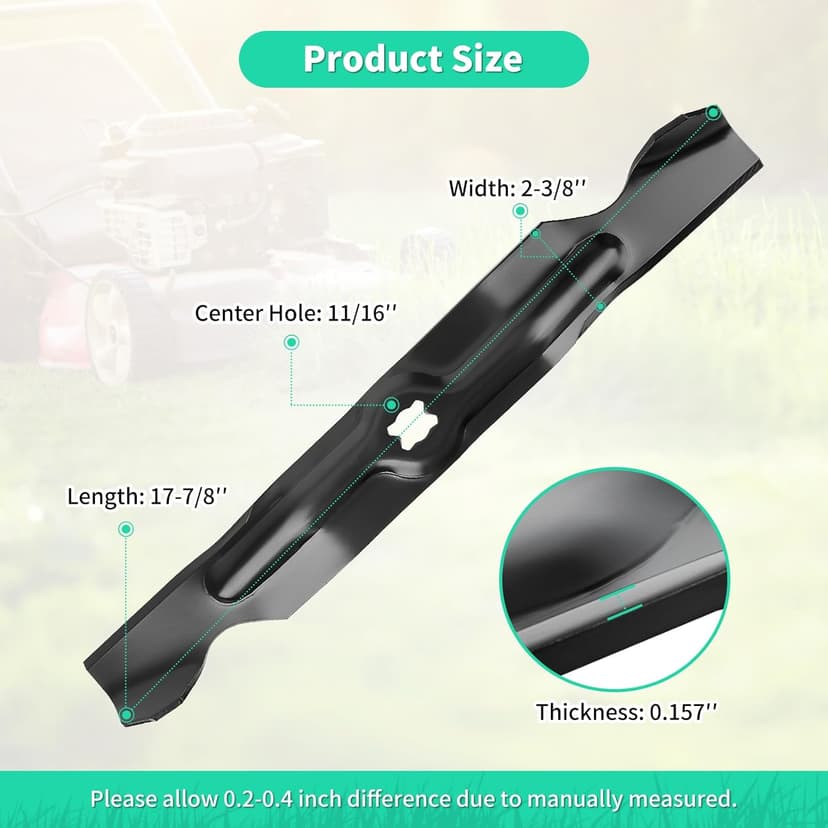 742-04154 High Lift Blades for 33" Deck, 942-04154 Mower Blades Compatible with Cub Cadet MTD Troy-Bilt Walk Behind Lawn Mower, Replaces 742-04154A, 942-04154A, 2 Pack