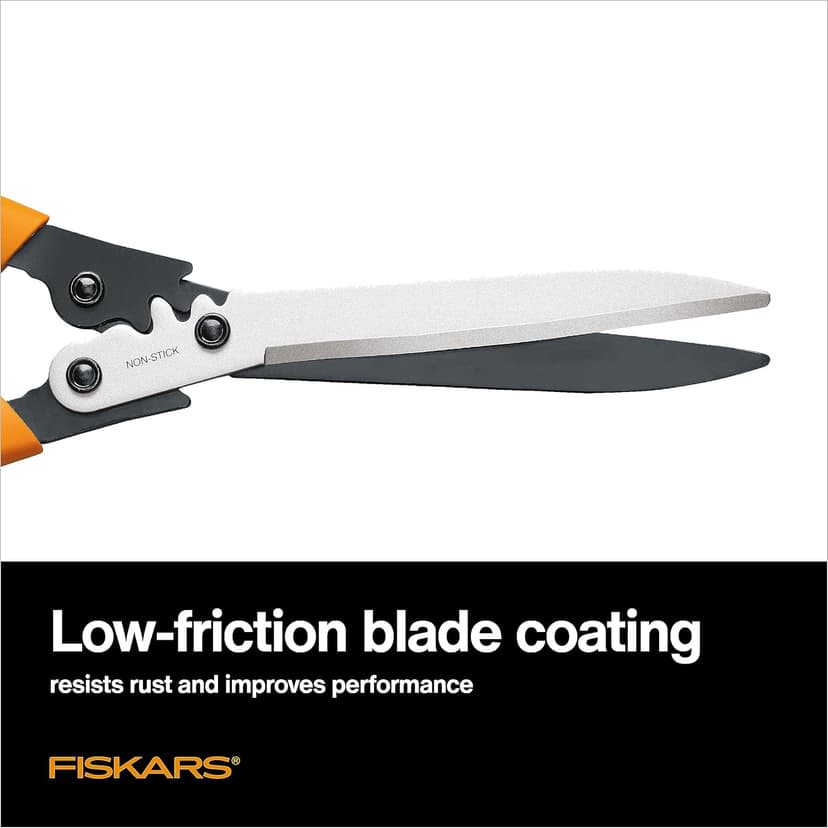 Fiskars 23-Inch Power-Lever Hedge Shears, Self-Sharpening Precision-Ground Steel Blades, For Trimming/Shaping Hedges and Shrubs in Your Garden, Lawn and Yard Tools, Black/Orange