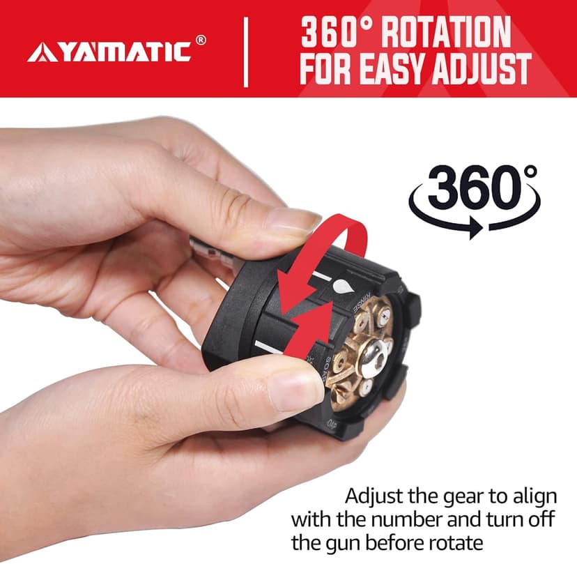 YAMATIC Pressure Washer Nozzle, 6-in-1 Quick Changeover & Easy Adjustable, Power Washer Tips with 1/4 inch Quick Connect, Max 4000PSI & 4.0GPM