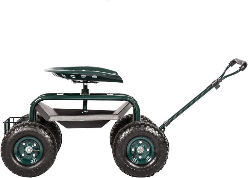 Peach Tree Garden Cart Rolling Work Seat with Tool Tray Heavy Duty Scooter Gardening Planting