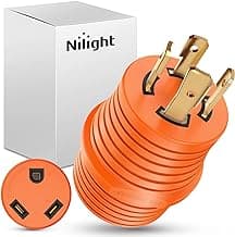 Nilight 30 A to 30A RV Power Adapter 4 Prong Locking Plug 125 Volt Heavy Duty Converter L14-30P to TT-30R 30Amp Male 30 Amp Female Receptacle for RVs Camper Caravan Generator