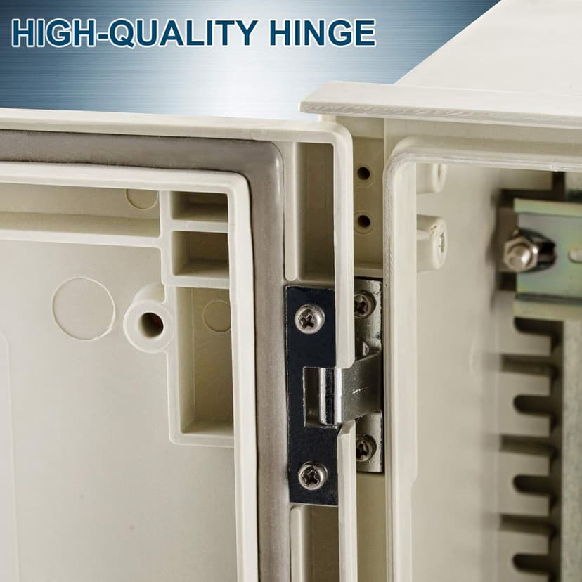 VEVOR Fiberglass Enclosure 19.7 x 15.7 x7.9 Electrical Enclosure Box NEMA 3X Electronic Equipment Enclosure Box IP65 Weatherproof Wall-Mounted Electrical Enclosure with Hinges & Quarter-Turn Latches