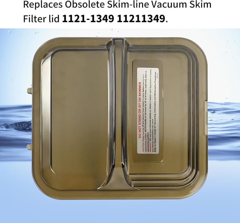 XJJ 1107-1356 Skimmer Lid Clear Tinted Black, Fit for 2094 & 2095 Doughboy Deluxe Skimmers, Replaces Skim-line Vacuum Skim Filter lid 1121-1349 11211349