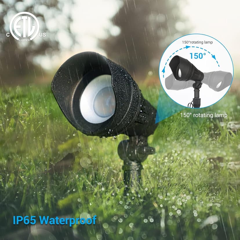 DEWENWILS LED Low Voltage Landscape Lights, 14W 540LM 3000K 12V Aluminum Outdoor Spotlight, IP65 Waterproof Landscape Lighting for Yard, Garden, House, Tree, Lawn, 4 Pack