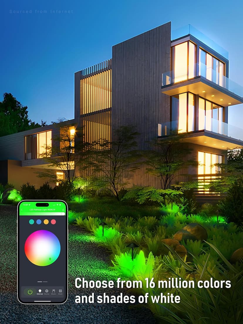 LEONLITE Low Voltage Pathway Lights, 200LM Smart LED Landscape Path Light, Adjustable Warm White&RGB, Dimmable, 5W Color Changing Landscape Lighting Waterproof, Oil Rubbed Bronze, Pack of 6