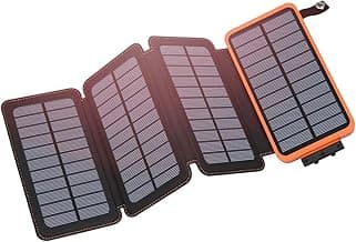 Hiluckey Solar Charger 25000mAh, Outdoor USB C Portable Power Bank with 4 Solar Panels, 3A Fast Charge External Battery Pack with 3 USB Outputs Compatible with Smartphones, Tablets, etc.