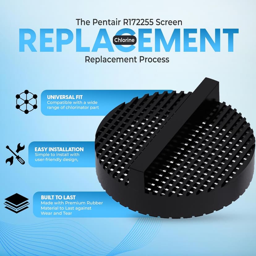 R172255 Screen Replacement Compatible with Pentair Rainbow Automatic Chlorine/Bromine Filters Models 320 & 322 - Heavy Duty Plastic Pool Screen Replacement - for Tablet Feeder