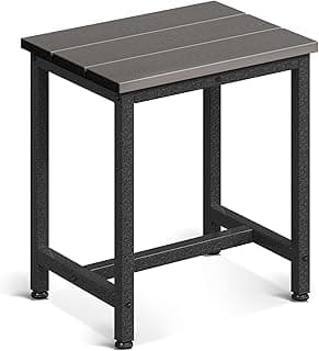 ODK Outdoor Side Table, Adirondack Patio End Table with Weather-Resistant, Waterproof Top for Hot Tub, Garden, Balcony, Poolside, Durable & Easy-to-Clean, Grey
