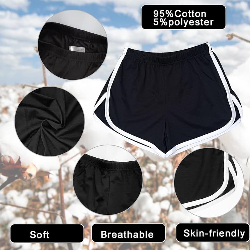 Cameway 4 Pack Women's Cotton Yoga Dance Short Pants Summer Athletic Cycling Hiking Sports Shorts