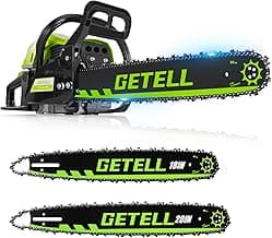 Professional 58cc Gas Powered Chainsaw with Quick-Switch Dual Bars (18/20 Inch), Time-Saving Tree Cutting System with Easy-Start & Pro Safety Features (GT02 PRO)