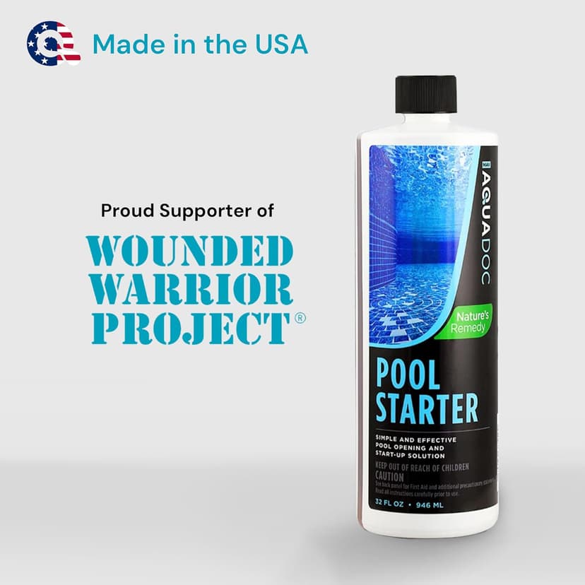 Pool Opening Chemical - 32oz for up to 30,000 gallons - Pool Starter Kit for Above Ground & Inground Pools - AquaDoc Pool Chemicals Made in USA