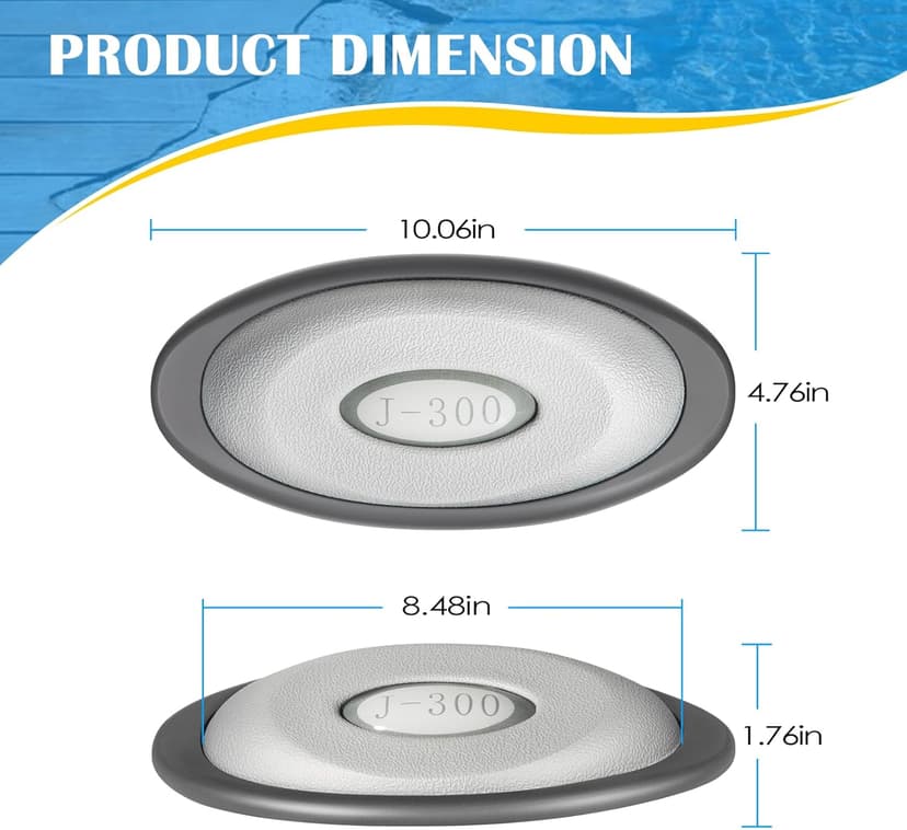 2472-824 Spa Oval Pillow Insert + Back Mount with LED Compatible Insert Fit for 2014+ Jacuzzi J-300 Series hot tubs (4-Pack)