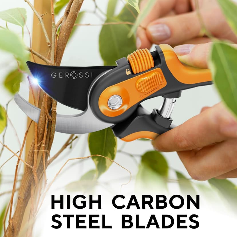 Bypass Pruning Shears with Ultra Sharp Blades - Premium Pruners w/Adjustable Feature for Any Hand Size - Ergonomic & Sturdy Scissors For Gardening - Perfectly Cutting Through Anything in Your Yard