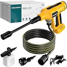 Cordless Pressure Washer for Dewalt 20V Battery 700 PSI Portable Handheld Power Washer with 6-in-1 Nozzle Foam Cannon for Car Floor Fence Wall Cleaning (Battery Not Included)