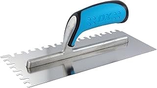 OX Tools SS California Notched Trowel For Large Format Tiles, Alternating Notches