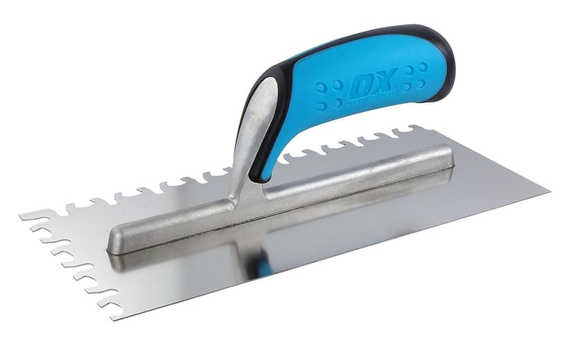 OX Tools SS California Notched Trowel For Large Format Tiles, Alternating Notches