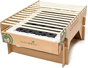 CasusGrill Single Use Biodegradable Mini Grill: Portable & Disposable Grill, Great for Outdoor Charcoal BBQ & Camping, All Natural Materials, Easy Set Up - No Lighter Fluid Needed