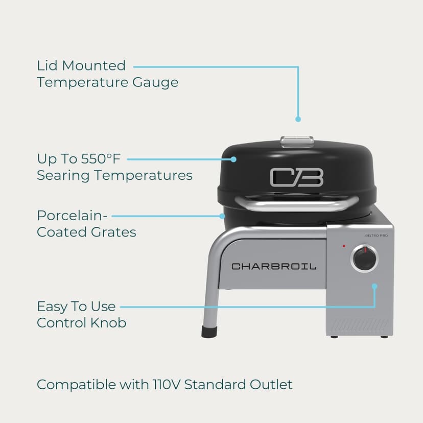 Charbroil® Bistro Pro™ Tabletop Electric Grill, Black - 25302149
