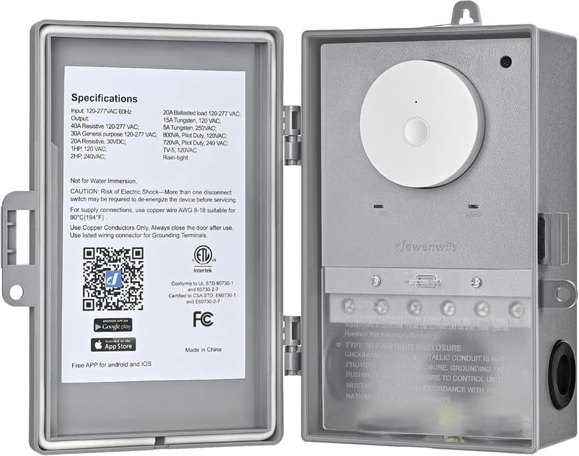 DEWENWILS WiFi Pool Pump Controller, Heavy Duty 40A 120-277 VAC 2HP Wireless Timer for Pool & Water Heater, Works with Alexa, Google Assistant, Smart Life, ETL Listed