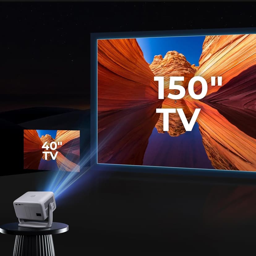 【Netflix Officially Licensed & Auto Image Set-up】Smart Projector with WiFi and Bluetooth,600 ANSI Native 1080P Voice Control Outdoor Mini Projector, 360° Rotation 4K Support Home Projector