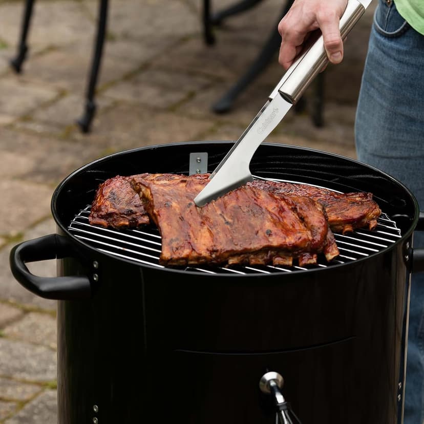 Cuisinart 16” Vertical Charcoal Smoker, Integrated Thermometer, Water Bowl and Dual Vents Perfect for Smoked Brisket, Chrome Plated Grates Smoker Grill for BBQ, Camping, Tailgates