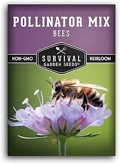 1 Pack Bee Pollinator Mix Seed for Planting - Packet with Instructions to Grow Annual & Perennial Flowers to Feed Bees in Your Home Garden - Non-GMO Heirloom Varieties - Survival Garden Seeds