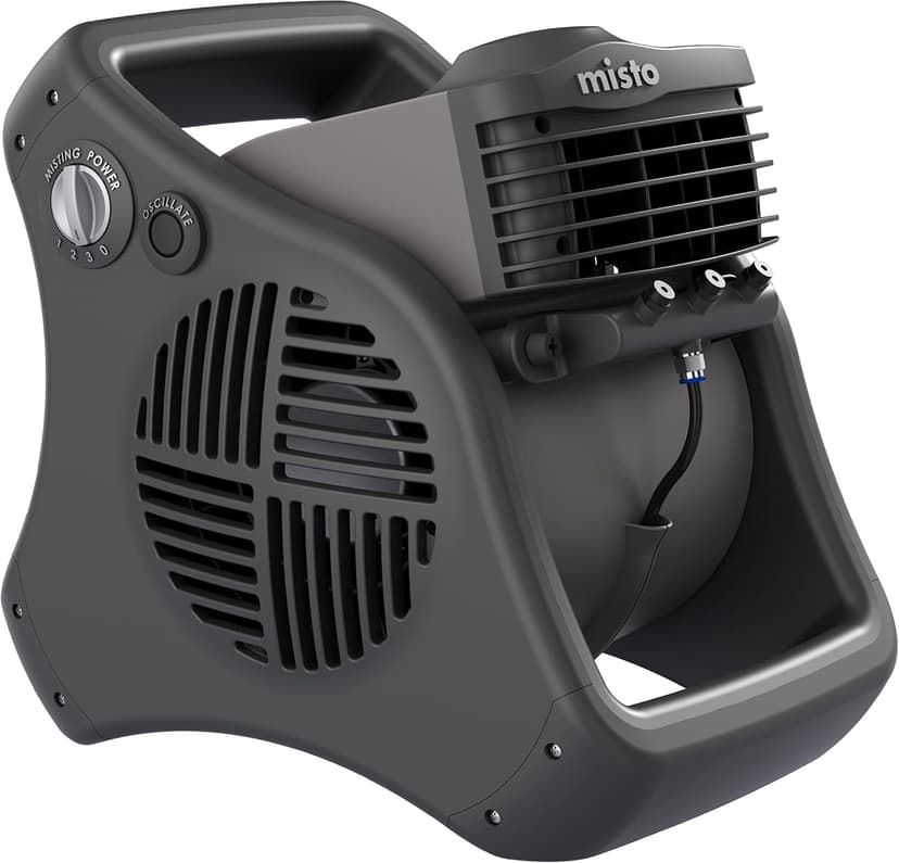 Lasko Misto Outdoor Misting Blower Fan, Ideal for Sports, Camping, Decks & Patios, 3 Speeds, 15", Black, 7050