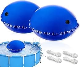 Pool Pillows for Above Ground Pools 4x4 FT Pool Pillow for Winterizing with Boston Valve 0.4mm PVC Air Pillow for Above Ground Pool Winter Swimming Pool Closing Kits with 50ft Rope (2 PCS)