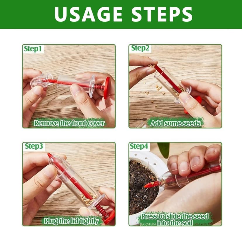 10 PCS Mini Seed Spreader, 2025 New Mini Sowing Seed Dispenser, Seed Planter Tool, Manual Seedlings Dibber and Widger Set, Small Seed Spreader with Seedlings Dibber Widger for Spreaders