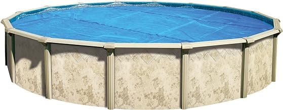 In The Swim 24' Standard Blue Round Solar Pool Cover 8 Mil for Solar Heating Above Ground Pools and Inground Pools