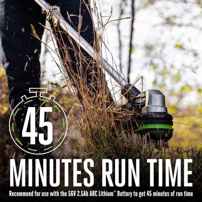 EGO Power+ String Trimmer, Battery Powered, 15" Trimmer for Weeds and Grass with POWERLOAD, Telescopic Aluminum Shaft, Includes 56V 2.5Ah Battery and Charger - ST1511T
