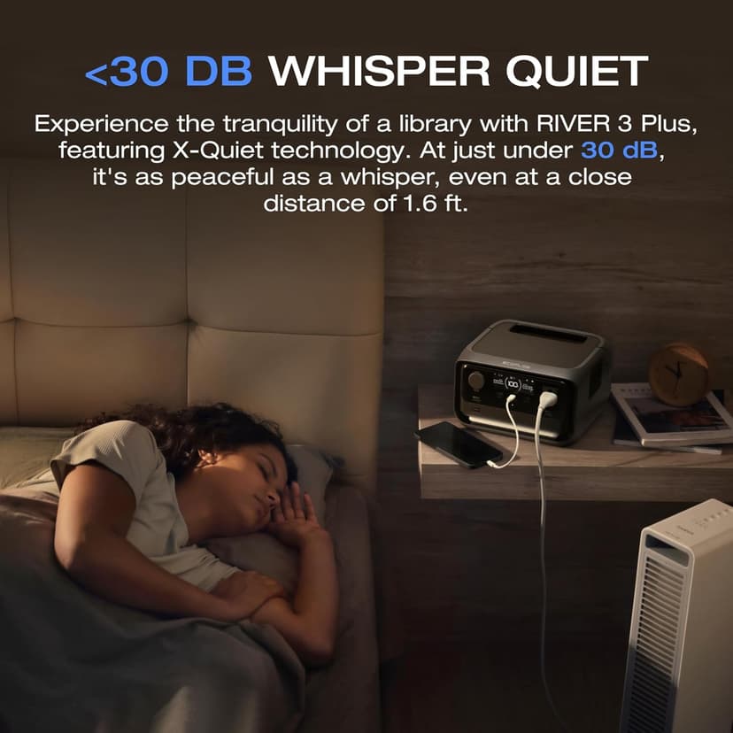 EF ECOFLOW Solar Generator RIVER 3 Plus with 45W Solar Panel, 286Wh Portable Power Station LiFePO4 Battery, 3 Up to 1200W AC Outlets, <10 MS UPS, Expandable to 858Wh, <30 dB Quiet, 1Hr Fast AC Charge