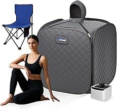 TOREAD Portable Steam Sauna for Home Spa, at Home Folding Steam Sauna with 1000W 2.8L Generator and Remote Control, Fast Heating in 6 Min Home Sauna Tent for Relaxation (Grey)