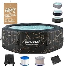 #WEJOY Portable Hot Tub61X61X25 Inch Air Jet Spa 2-4 Person Inflatable Octagon Outdoor Heated Hot Tub Spa with 120 Bubble Jets