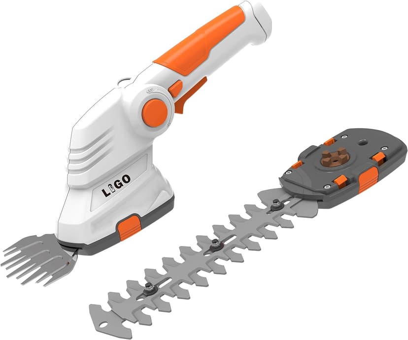 LIGO Cordless Grass Shear and Shrub Trimmer 2-in-1, 7.2V Electric Lawn Edger & Hedge Clipper, Lightweight Handheld with Rechargeable Battery, Ergonomic Design for Garden, Yard, and Bush Trimming