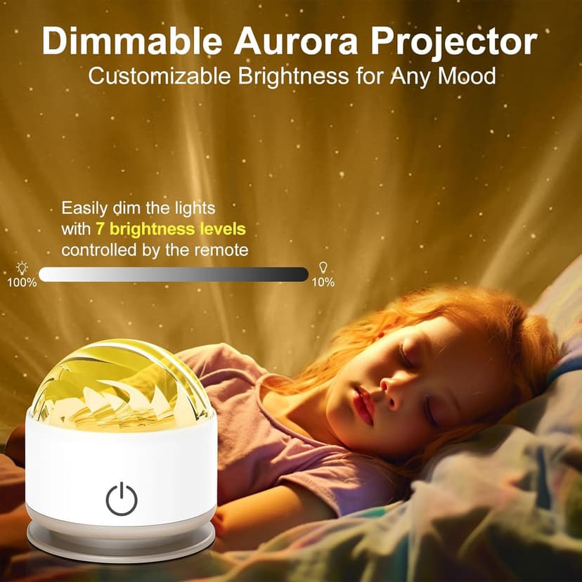 Northern Light Projector, Battery Operated Aurora Night Light Projector, 16 Colors Galaxy Lamp Ocean Wave Ceiling Projector Mood Ambient Lighting for Bedroom Party Kids Room Toddler Girl Gift