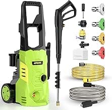 Electric Pressure Washer - GUIFIN Portable Power Washer with Soap-Adjustable Tank, Steel Spray Wand, 4 Pressure Tips, 6.6 FT Inlet & 23 FT Outlet Hose, 3800PSI & 2.4GPM, for Patio/Car/Driveway/Fence