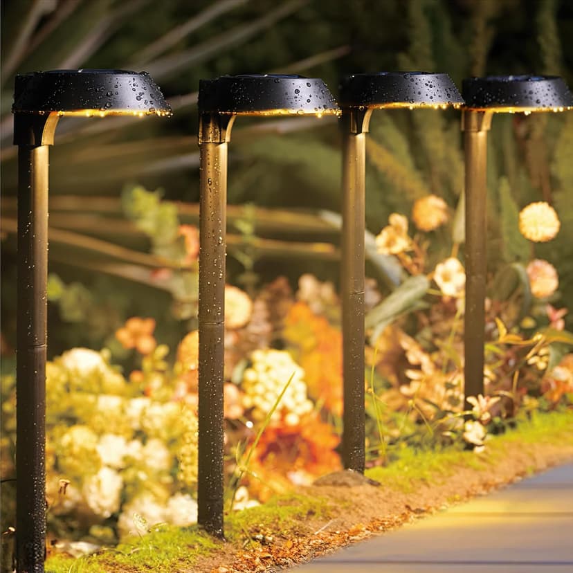Solar Lights Outdoor Waterproof, LED Solar Pathway Lights Outdoor Garden Landscape Lighting for Walkway Driveway, Auto On/Off, 6 Pack