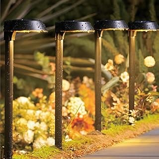 Solar Lights Outdoor Waterproof, LED Solar Pathway Lights Outdoor Garden Landscape Lighting for Walkway Driveway, Auto On/Off, 6 Pack