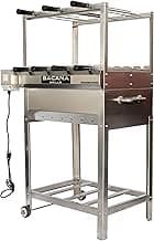 All-in-One Brazilian BBQ Grill - 7 skewers - Churrasco - Multi Rotisserie - Stainless Steel - Portable Wood Fire & Charcoal Gaucho Churrasqueira Chicken Grill
