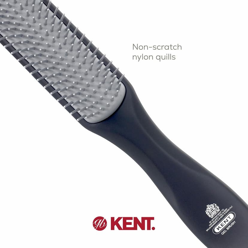 KENT KFM3 Gel Styling Hair Brush for Men, 9 Row Men's Hair Brush with Ionic Anti Static Bristles, Detangling and Smoothing Short to Medium Length Hair