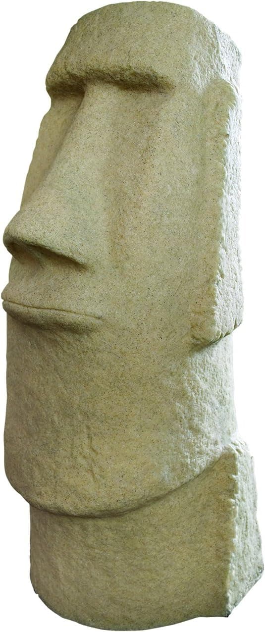EMSCO Group Easter Island Head Statue – Natural Sandstone Appearance – Made of Resin – Lightweight – 28” Height