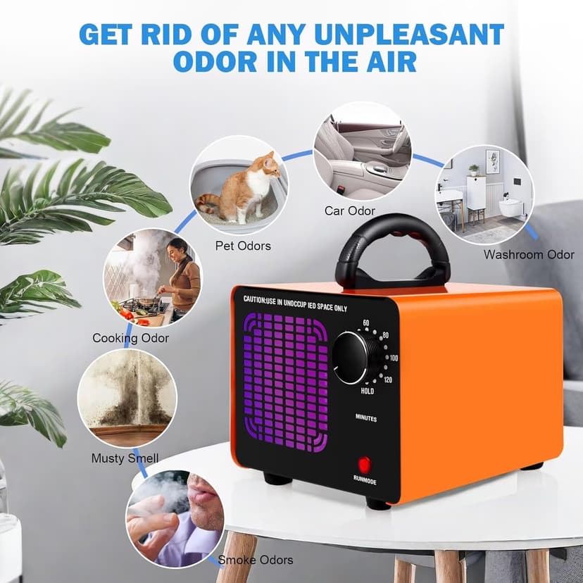 Ozone Generator 80,000mg/h, Ozone Machine Odor Removal Ozone Odor Eliminator Ozonator Air Ionizer Deodorizer for Home/Car/Smoke/Pet Odor
