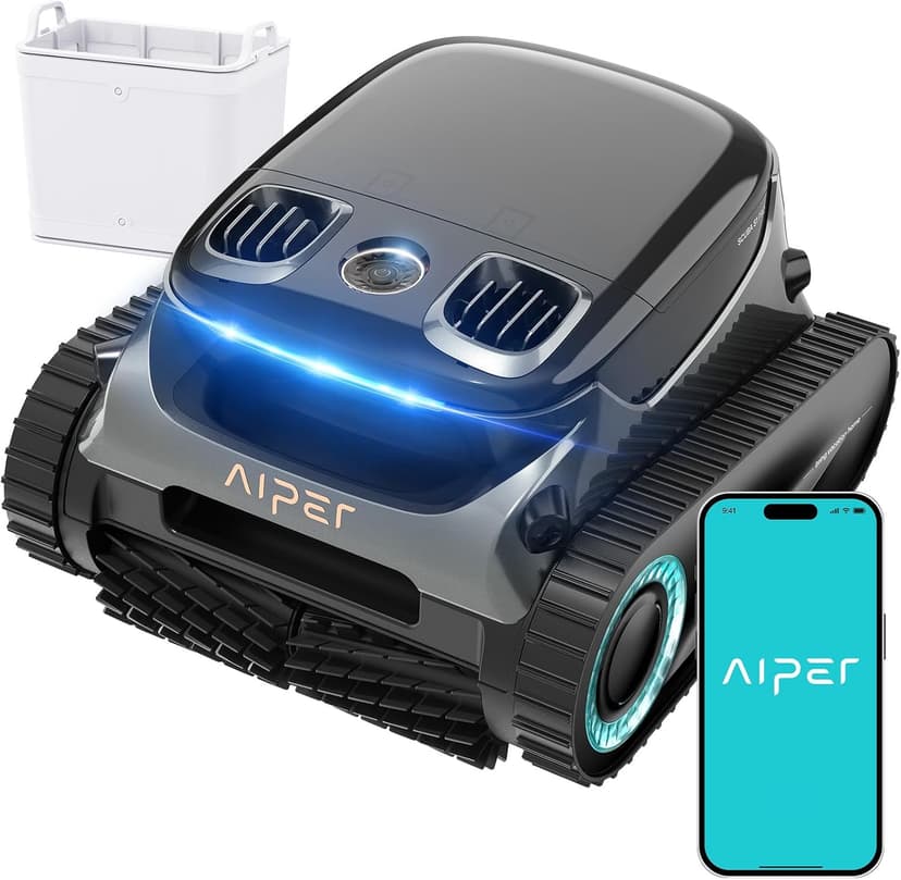 2025 Upgraded AIPER Scuba S1 Pro Cordless Robotic Pool Cleaner, Horizontal Waterline Cleaning, 360° Particle Filtration, 180-Min Battery Life, Ideal for In-Ground Pools up to 2,150 Sq.ft.