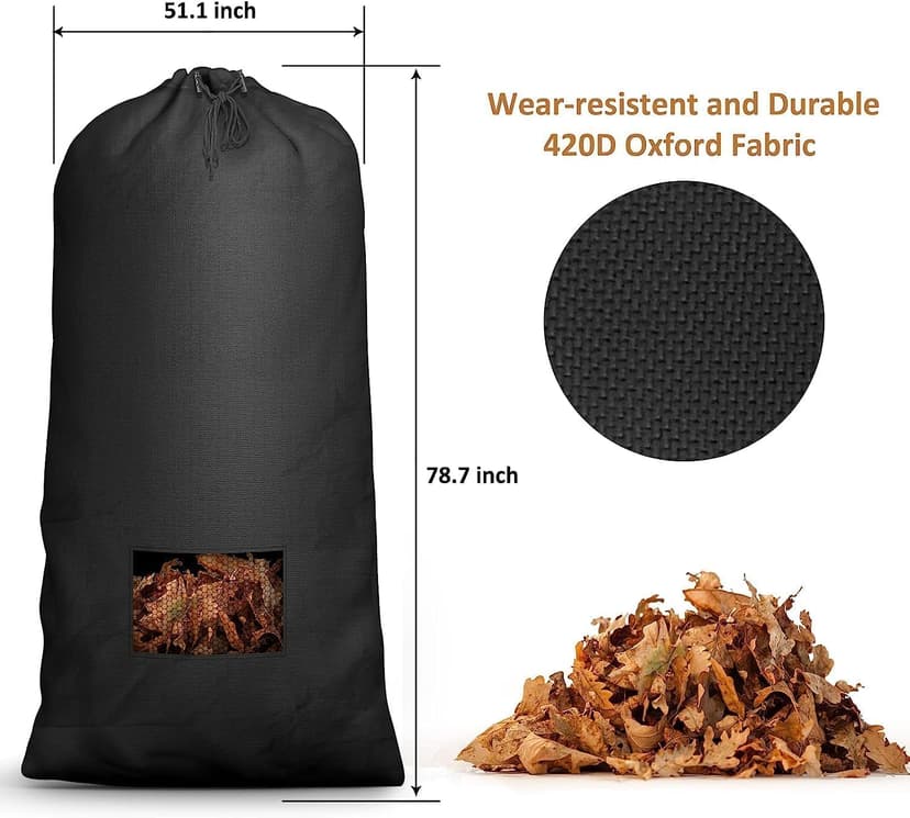 Lawn Tractor Leaf Bag, Grass Catcher Bag, 78.7 x 51.1Inch, Large Capacity for Fast Leaf Collection, Mesh Vent Design,Upgraded Thickened Heavy Duty Material Fits for Most Riding Lawn Mowers