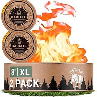 Radiate 2 Pack XL 8" Portable Campfire As Seen On Shark Tank - Up to 5 Hours of Burn Time, Reusable Travel Fire Pit for Camping, Patios and Beach Days - Great Alternative to a Real Fire - Made in USA
