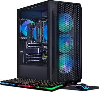 STGAubron Dual CPU Gaming PC, Dual Intel i7 Xeon E5 up to 3.7GHz, Radeon RX 580 8G, 16G DDR4, 512G SSD, 600M WiFi, BT 5.0, RGB Fan x 4, Windows 10 Pro