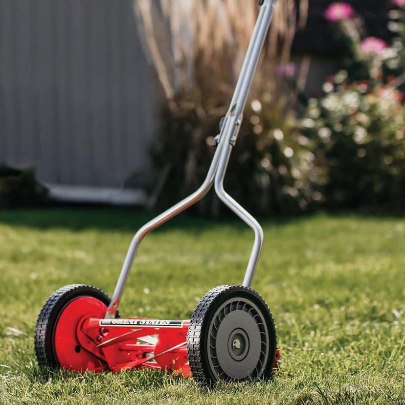 Great States 304-14 14-Inch 5-Blade Push Reel Lawn Mower, Red