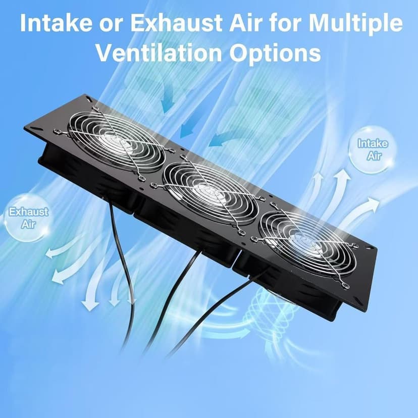 Solar 3 Fan Kit, 25W Solar Panel Powered Exhaust Fan for Outdoor Chicken Coop, Greenhouse & Shed, Intake or Exhaust Air for Cooling, IP67 Waterproof, 3500RPM, 15 FT Long Cord