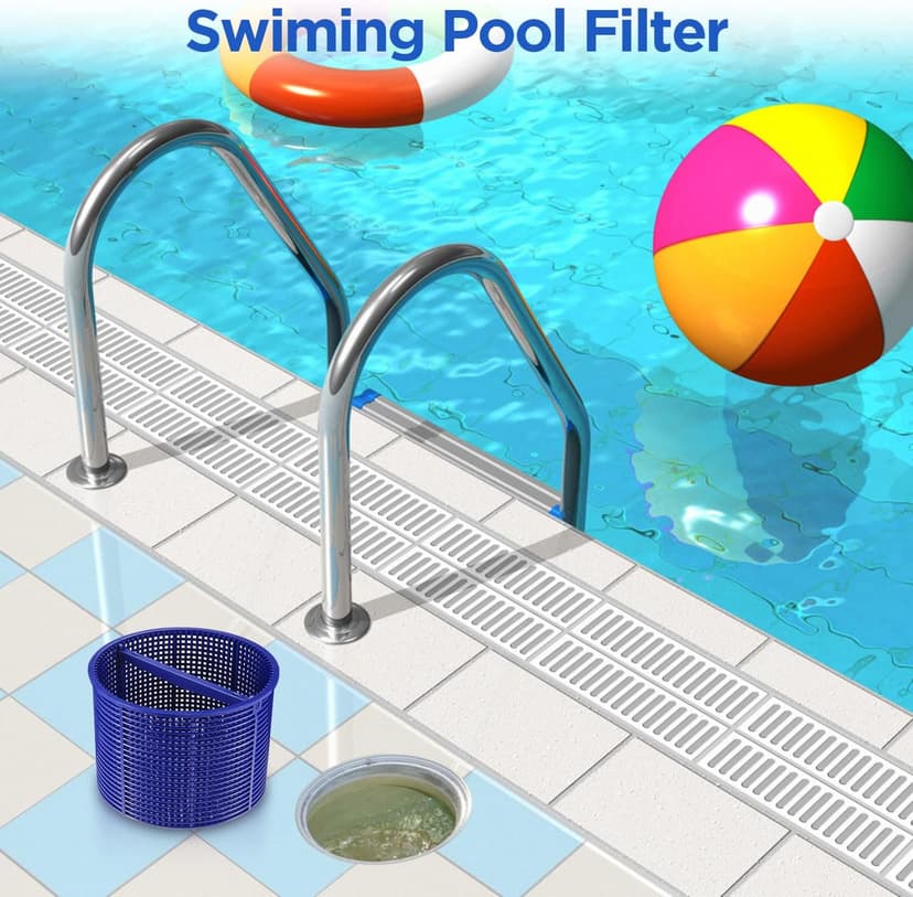 Tooetoy Pool Skimmer Basket Compatible with Hayward Automatic Skimmers SPX1082CA & Aladdin B-152, Fit Models SP1082 SP1083 SP1084 1085 1086 SP1075 1075T, 7"-Remove Leaves and Debris,No Weighted